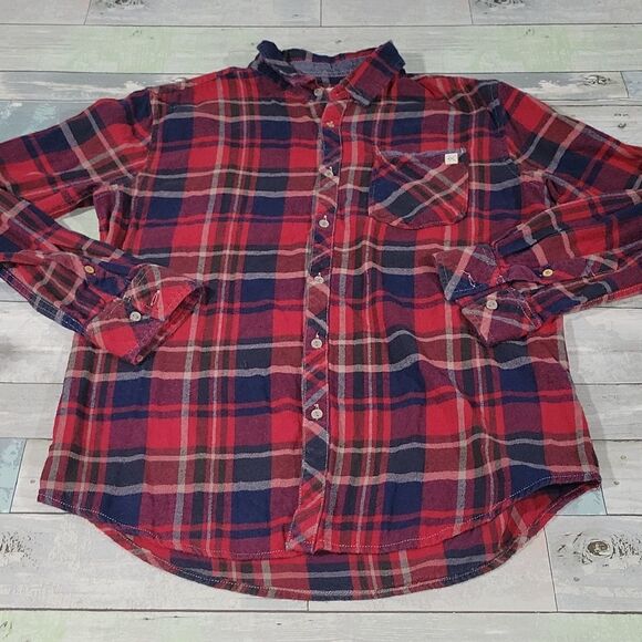 Departwest Plaid Flannel Button Down sz Medium - Picture 1 of 4